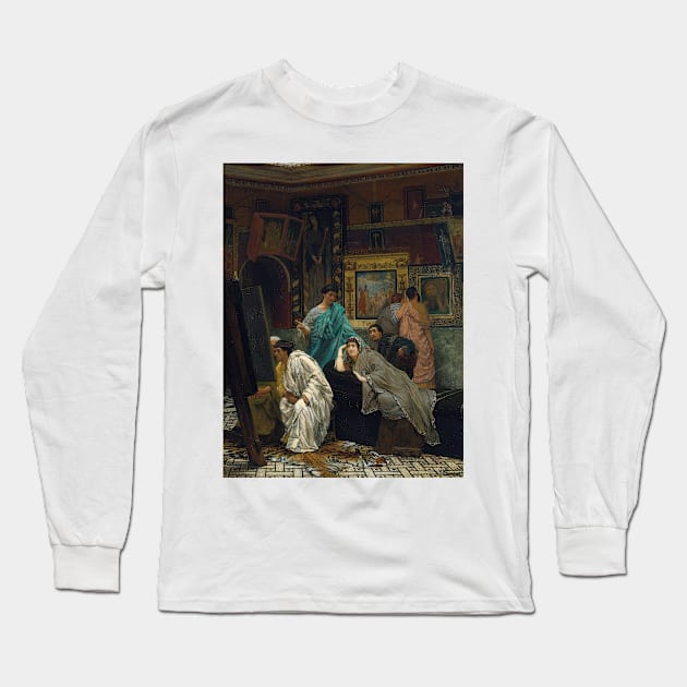 The Collector Of Pictures At The Time Of Augustus by Lawrence Alma-Tadema Long Sleeve T-Shirt by Classic Art Stall